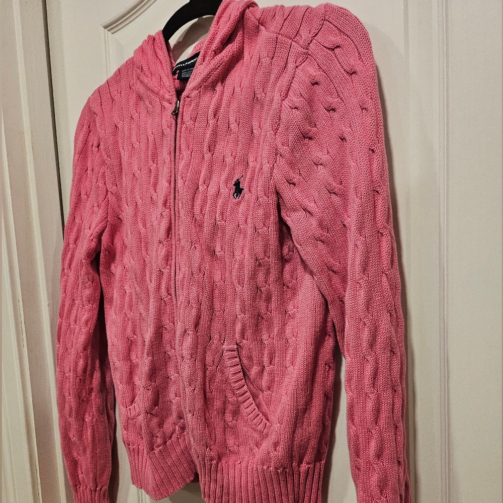 Ralph Lauren Sport Polo Cable Knit Zip Up Hoodie XL - Picture 2 of 11